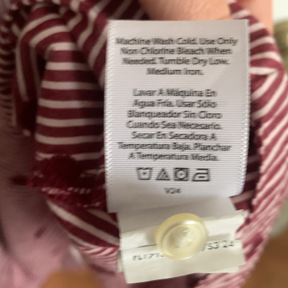Free Assembly Polka Dot & Stripes Maroon Dress Size Small - Picture 8 of 8